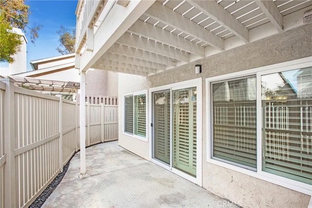 view of patio / terrace featuring a pergola