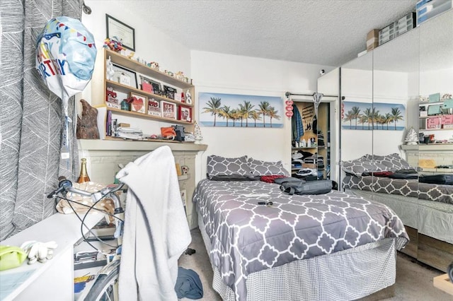 bedroom with a textured ceiling