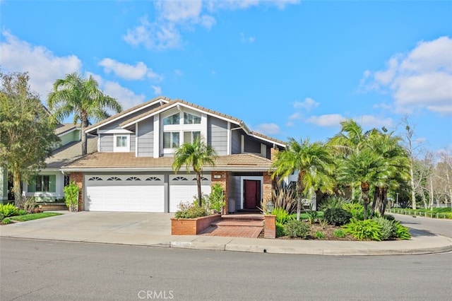 view of property featuring a garage