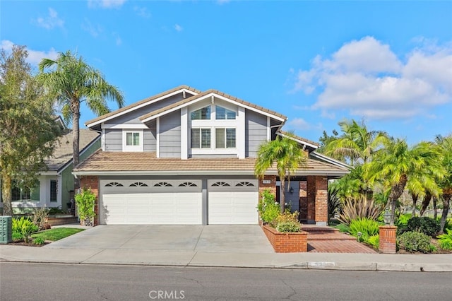 view of front of home with a garage