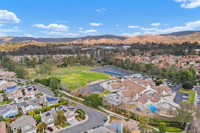 aerial view with a mountain view