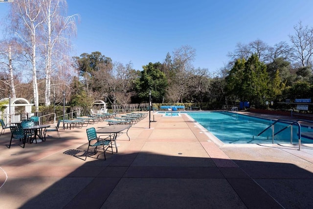 view of pool with a patio area