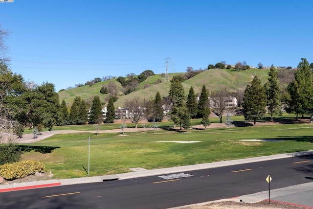 view of home's community with a yard