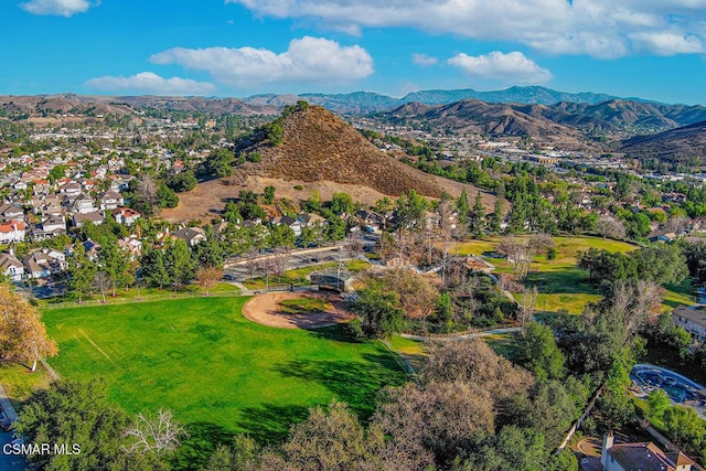 aerial view featuring a mountain view