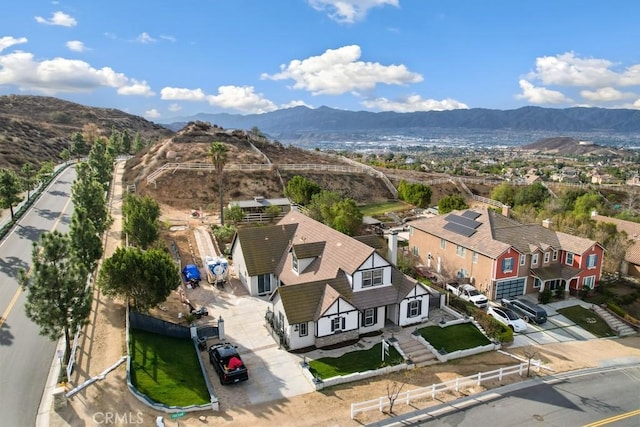 aerial view featuring a mountain view