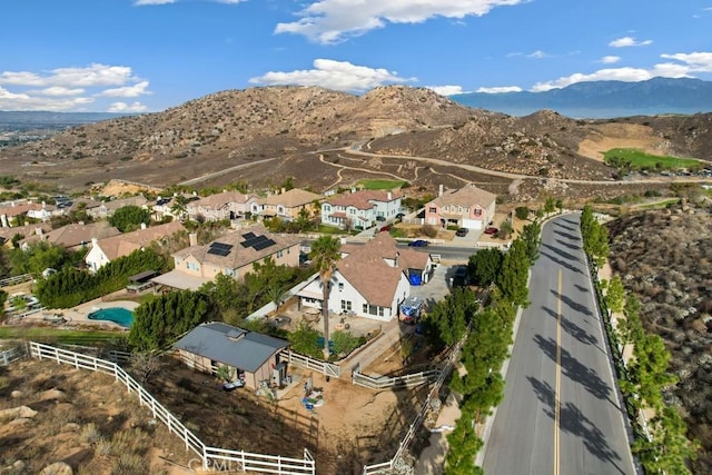 bird's eye view with a mountain view