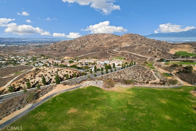 aerial view with a mountain view