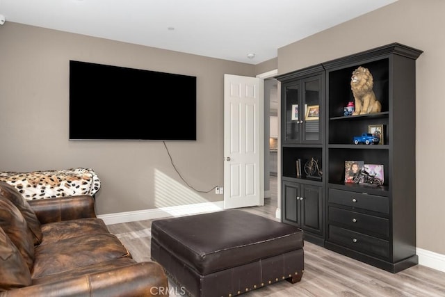 living room with light wood-type flooring