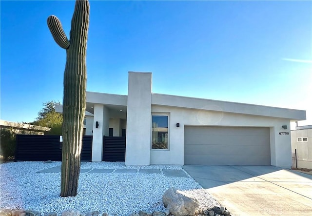 contemporary home featuring a garage