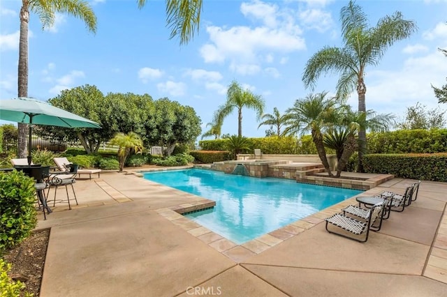 view of pool with a patio area