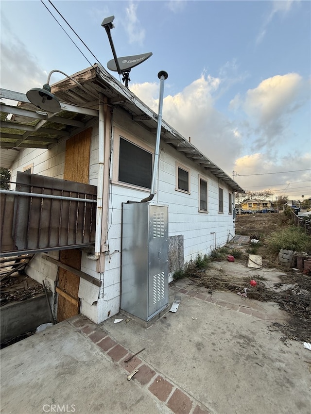 view of home's exterior with a patio area