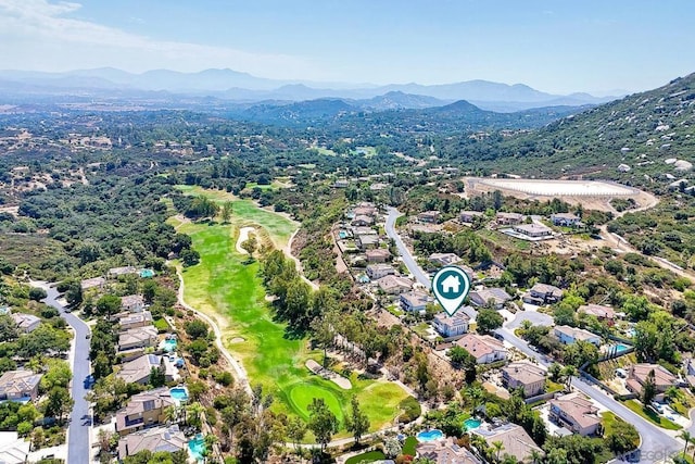 bird's eye view featuring a mountain view