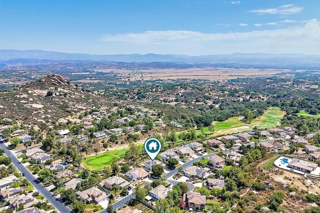 drone / aerial view with a mountain view