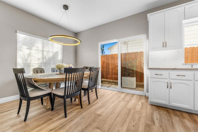 dining area featuring light hardwood / wood-style floors