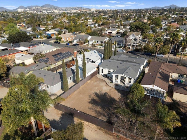 bird's eye view with a mountain view