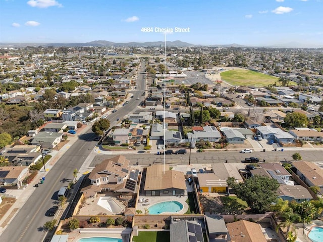 bird's eye view featuring a mountain view