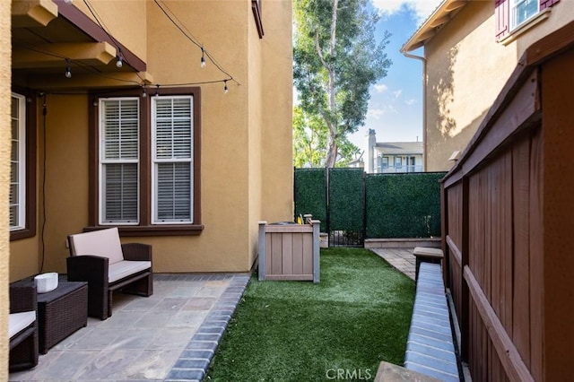 view of yard featuring a patio