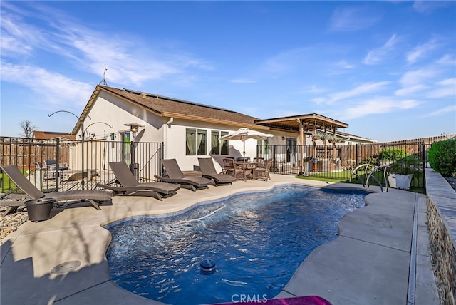 view of pool featuring a patio area