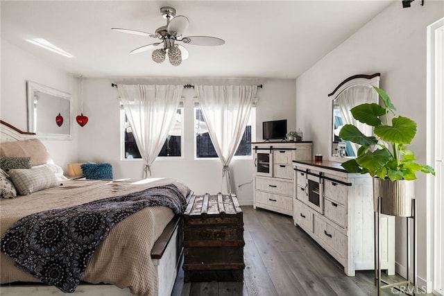 bedroom featuring dark hardwood / wood-style floors