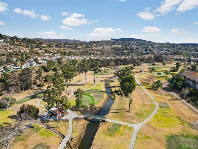 aerial view with a mountain view