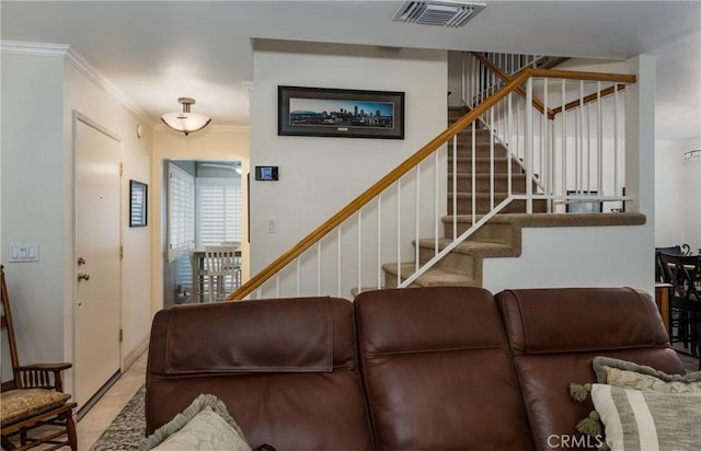 interior space with crown molding