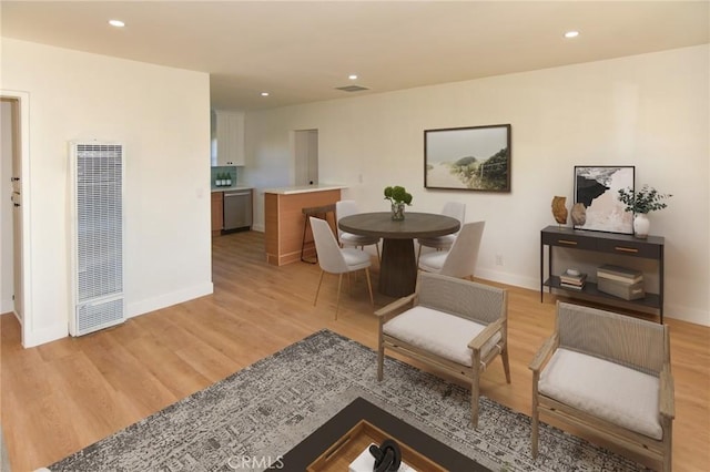 interior space featuring light wood-type flooring