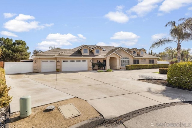 view of front of property featuring a garage