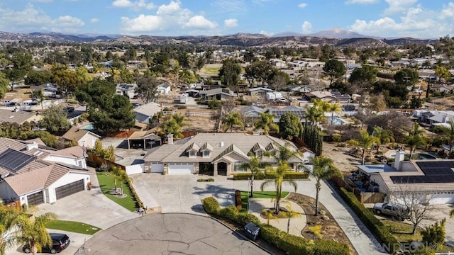 aerial view with a mountain view