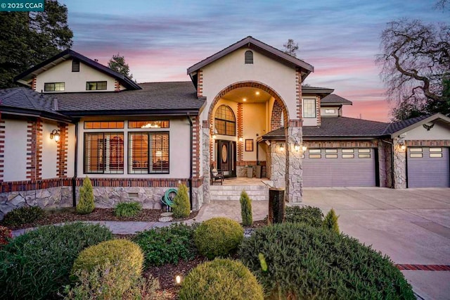 view of front of house featuring a garage