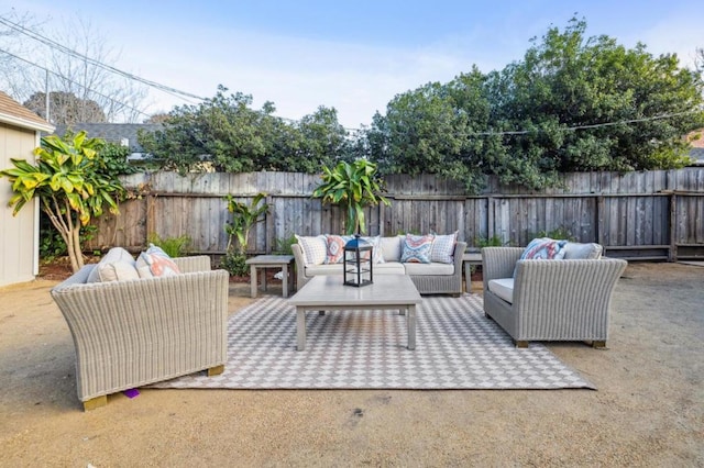 view of patio / terrace featuring an outdoor living space