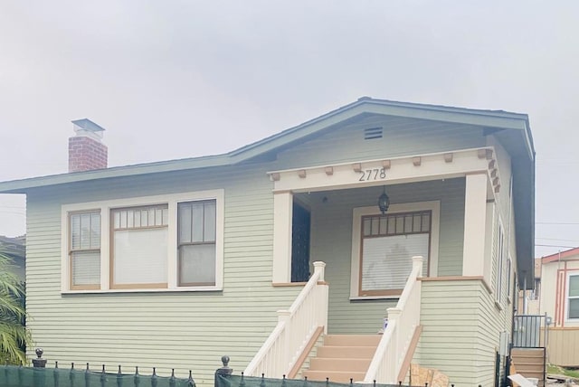 view of front of property with covered porch