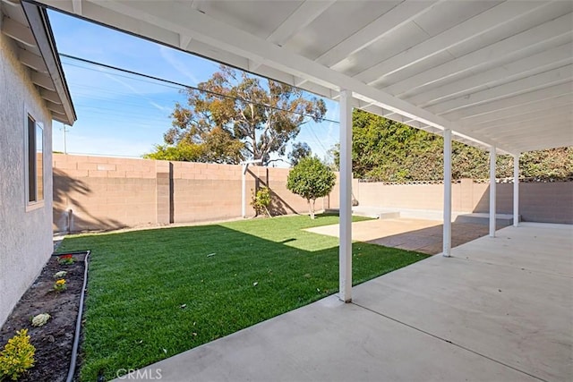 view of yard featuring a patio