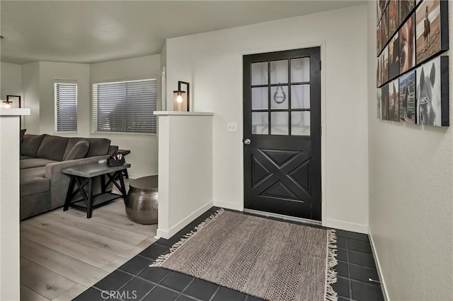 foyer with hardwood / wood-style floors