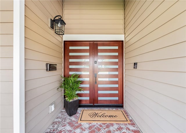 entrance to property with french doors