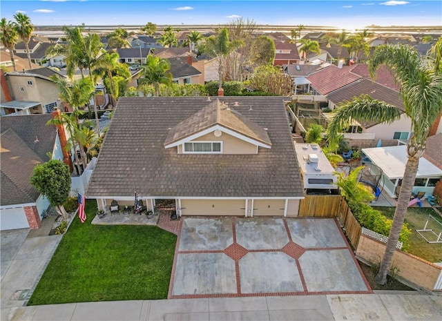 drone / aerial view with a residential view