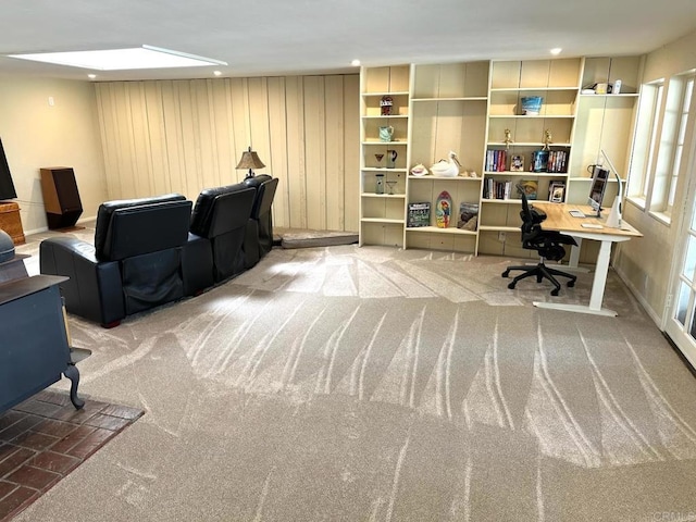 home office featuring carpet flooring