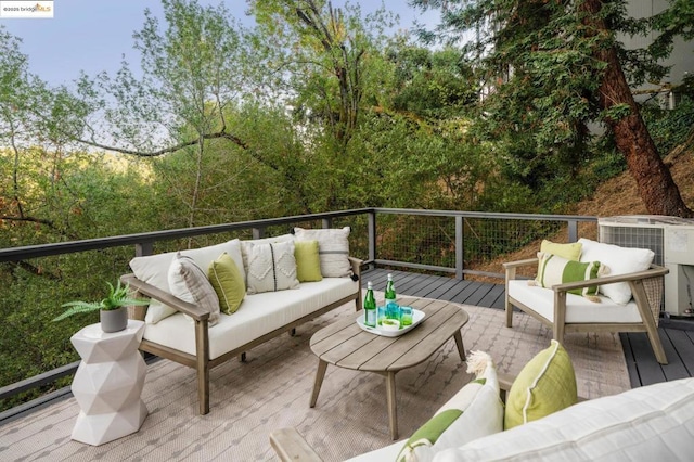 deck featuring an outdoor hangout area