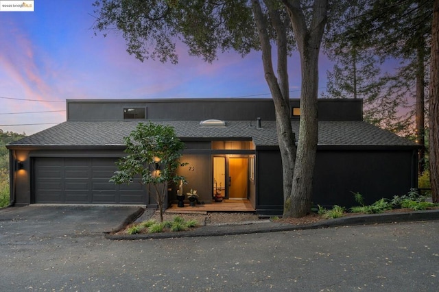 view of front of home with a garage