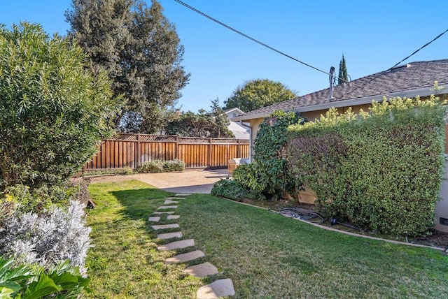 view of yard featuring a patio area