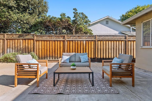 view of patio with outdoor lounge area