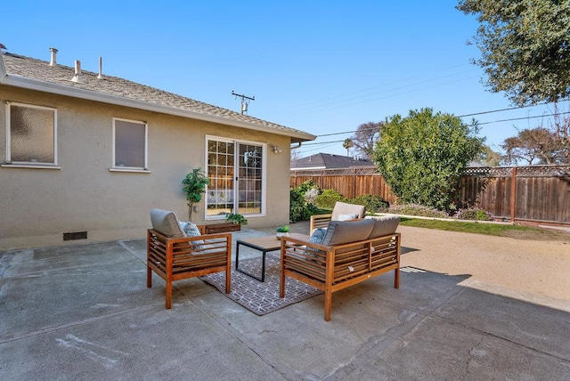 view of patio / terrace with an outdoor hangout area