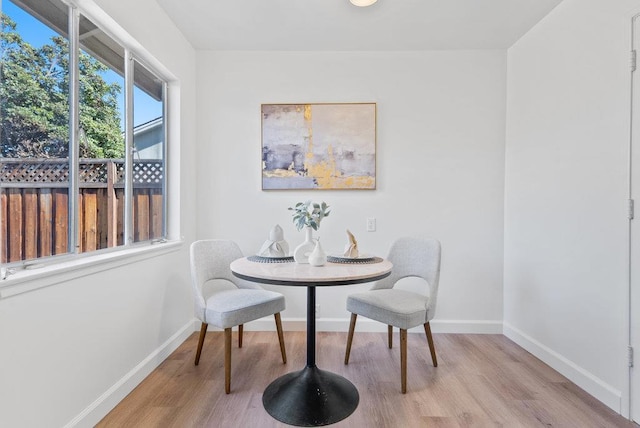 dining room featuring light hardwood / wood-style flooring