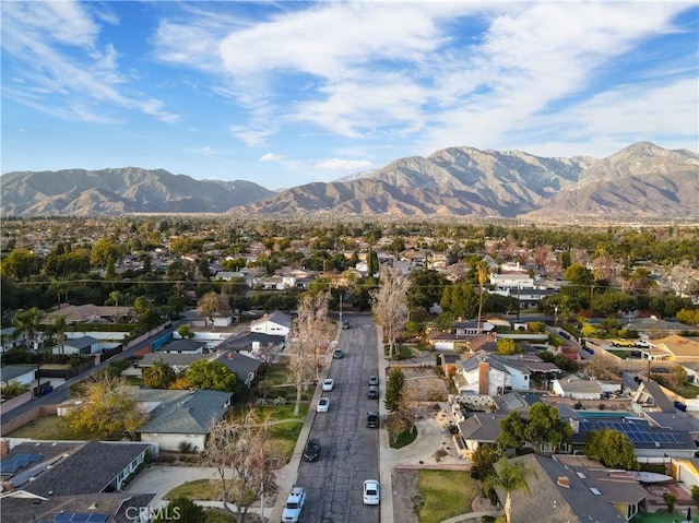 exterior space featuring a mountain view