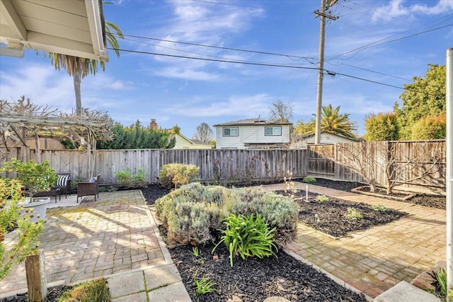 view of yard with a patio area