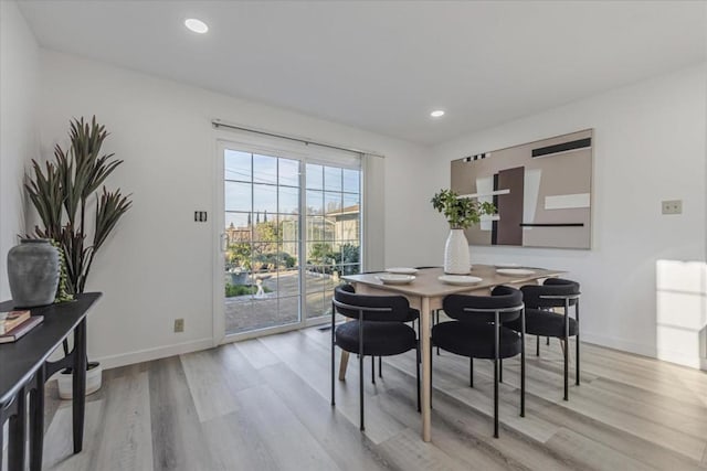 dining area featuring light hardwood / wood-style flooring