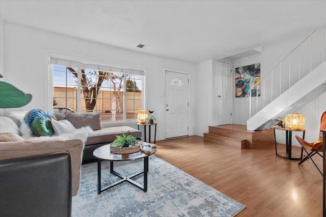 living room featuring hardwood / wood-style flooring