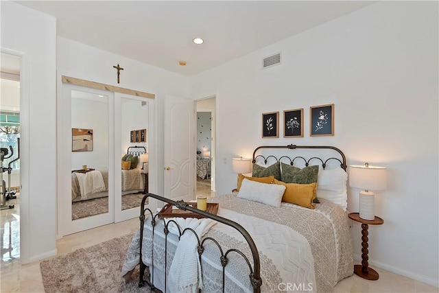 bedroom featuring french doors