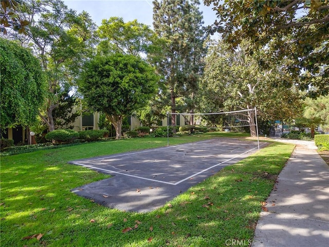 view of home's community featuring a yard and volleyball court