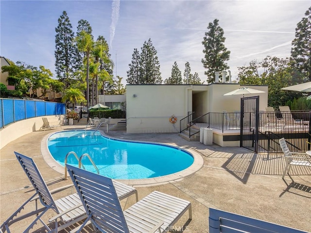 view of pool with a patio