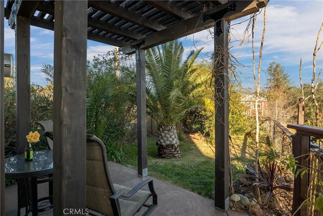 view of patio with a pergola